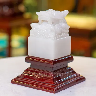 Ấn Rồng Bạch Ngọc 12cm M1585 | Ấn Rồng Đá