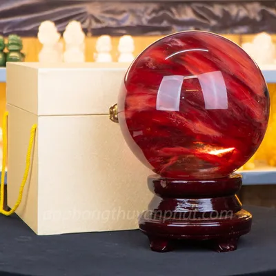 Quả Cầu Đá Núi Lửa Đỏ | Đá Obsidian Đỏ - 13,5kg - 23cm - M346