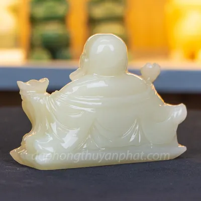 Tượng Phật Di Lặc để xe ô tô Onyx Xanh | Tượng Di Lặc để xe ô tô 15cm - M2693