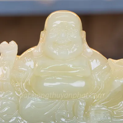 Tượng Phật Di Lặc để xe ô tô Onyx Xanh | Tượng Di Lặc để xe ô tô 15cm - M2693