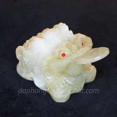 Thiềm Thừ (Cóc 3 Chân - Cóc Ngậm Tiền) Onyx Xanh 15cm - M2658