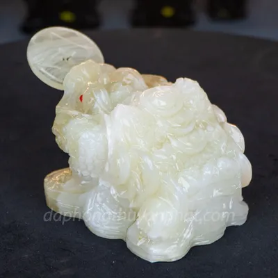 Thiềm Thừ (Cóc 3 Chân - Cóc Ngậm Tiền) Onyx Xanh 15cm - M2658