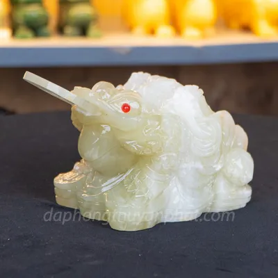 Thiềm Thừ (Cóc 3 Chân - Cóc Ngậm Tiền) Onyx Xanh 15cm - M2658