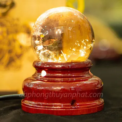 Quả Cầu Phong Thủy Đá Thạch Anh Vàng 0.43kg - 6.8cm AH003