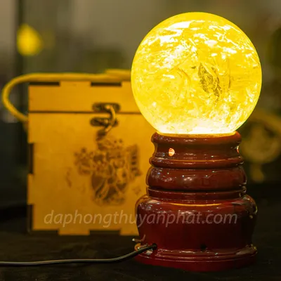 Quả Cầu Phong Thủy Đá Thạch Anh Vàng 2.01kg - 12cm AH007