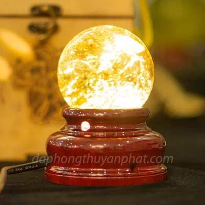 Quả Cầu Phong Thủy Đá Thạch Anh Vàng 0.46kg - 7cm AH008