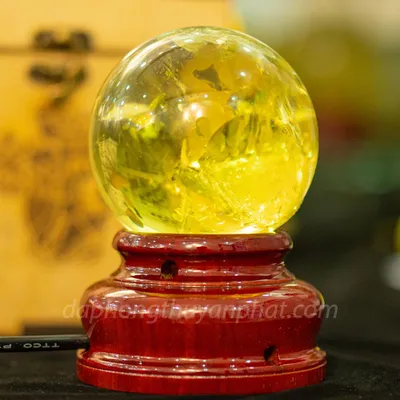 Quả Cầu Phong Thủy Đá Thạch Anh Vàng 0.75kg - 8cm AH009