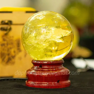 Quả Cầu Phong Thủy Đá Thạch Anh Vàng 1.49kg - 10cm AH014