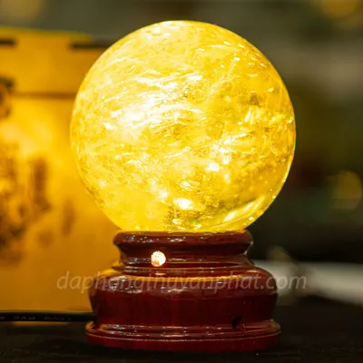 Quả Cầu Phong Thủy Đá Thạch Anh Vàng 1.49kg - 10cm AH014