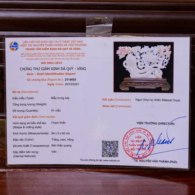 Tác Phẩm Nhân Sâm Trường Thọ Đá Phong Thủy, Đá Ngọc Onyx (Quà Tặng Phong Thủy VIP) M2415