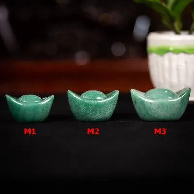 Kim Nguyên Bảo (Thỏi Vàng) Đá Thạch Anh Xanh - M22703 (Mẫu 3)