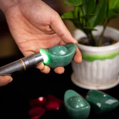 Kim Nguyên Bảo (Thỏi Vàng) Đá Thạch Anh Xanh - M22702 (Mẫu 2)