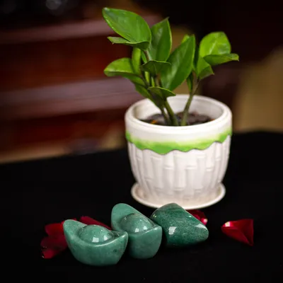 Kim Nguyên Bảo (Thỏi Vàng) Đá Thạch Anh Xanh - M22702 (Mẫu 2)