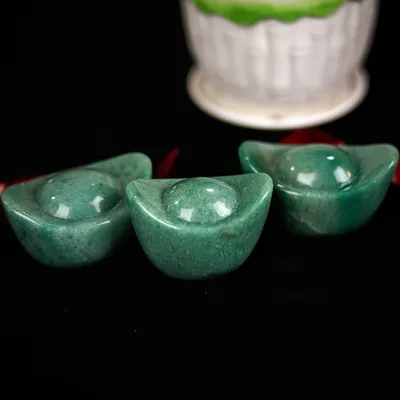 Kim Nguyên Bảo (Thỏi Vàng) Đá Thạch Anh Xanh - M22703 (Mẫu 3)