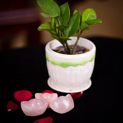 Kim Nguyên Bảo (Thỏi Vàng) Đá Thạch Anh Hồng - M22704 (Mẫu 1)