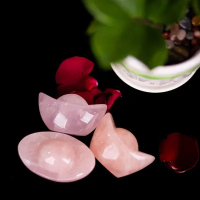 Kim Nguyên Bảo (Thỏi Vàng) Đá Thạch Anh Hồng - M22706 (Mẫu 3)