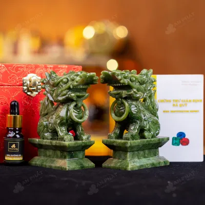Cặp Kỳ Lân Serpentine - 12cm - M2864112