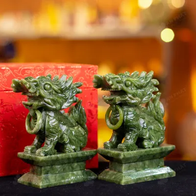 Cặp Kỳ Lân Serpentine - 12cm - M2864112