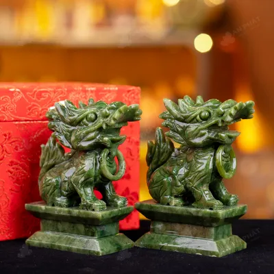 Cặp Kỳ Lân Serpentine - 12cm - M2864112