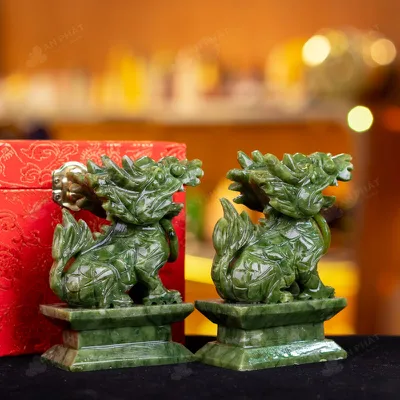 Cặp Kỳ Lân Serpentine - 12cm - M2864112
