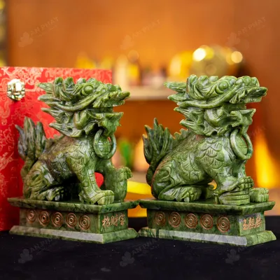 Cặp Kỳ Lân Serpentine - 20cm - M2866588