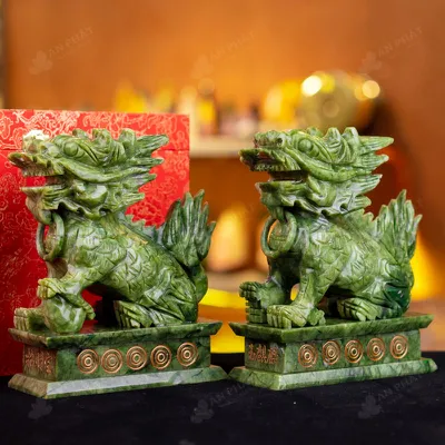 Cặp Kỳ Lân Serpentine - 20cm - M2866588