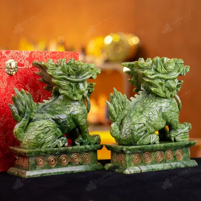Cặp Kỳ Lân Serpentine - 20cm - M2866588