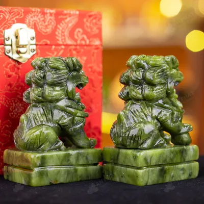 Cặp Nghê Đá Serpentine - 10cm - M286307