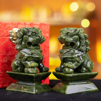 Cặp Nghê Đá Serpentine - 12cm - M2864103