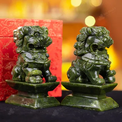 Cặp Nghê Đá Serpentine - 12cm - M2864103