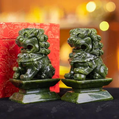 Cặp Nghê Đá Serpentine - 12cm - M2864103