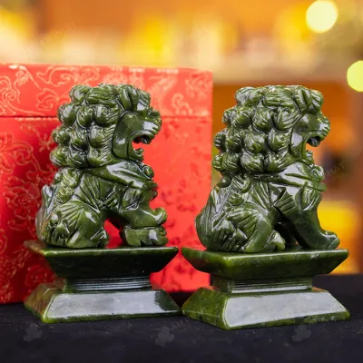 Cặp Nghê Đá Serpentine - 12cm - M2864103