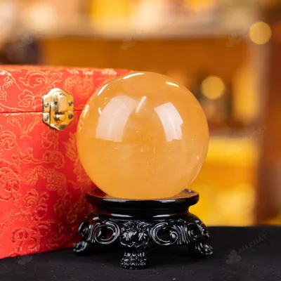 Quả Cầu Phong Thủy Canxit Vàng - 0,99kg - M2906099