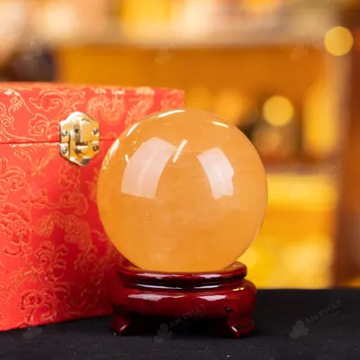 Quả Cầu Phong Thủy Canxit Vàng - 0,99kg - M2906099