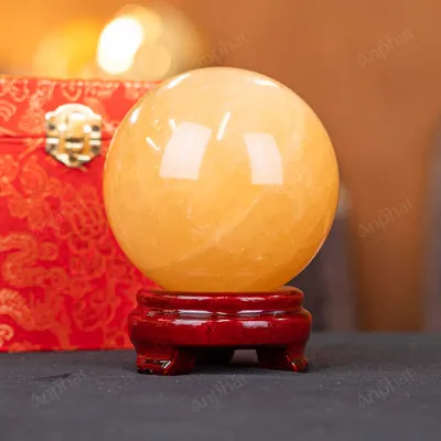 Quả Cầu Phong Thủy Canxit Vàng - 1,346kg - M29061346