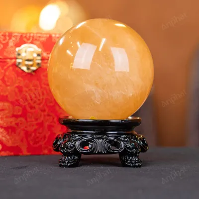 Quả Cầu Phong Thủy Canxit Vàng - 1,346kg - M29061346