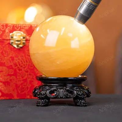 Quả Cầu Phong Thủy Canxit Vàng - 1,346kg - M29061346