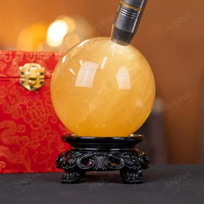 Quả Cầu Phong Thủy Canxit Vàng - 1,361kg - M29061361