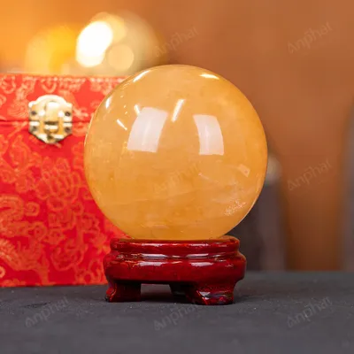 Quả Cầu Phong Thủy Canxit Vàng - 1,361kg - M29061361