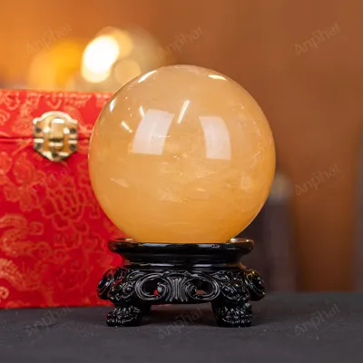 Quả Cầu Phong Thủy Canxit Vàng - 1,361kg - M29061361