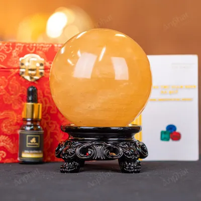 Quả Cầu Phong Thủy Canxit Vàng - 1,361kg - M29061361