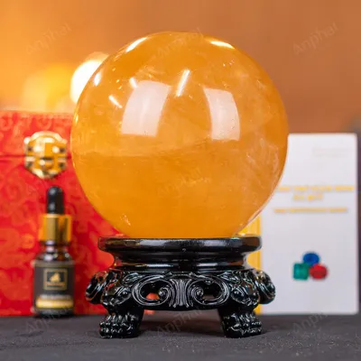 Quả Cầu Phong Thủy Canxit Vàng - 2,506kg - M29062506