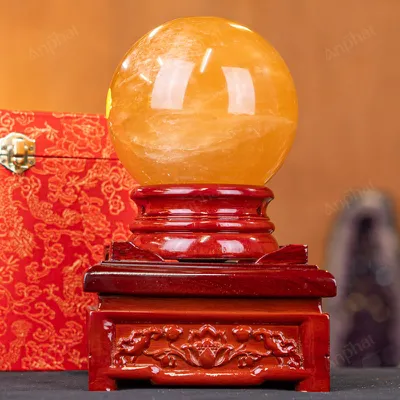 Quả Cầu Phong Thủy Canxit Vàng - 2,872kg - M29062872