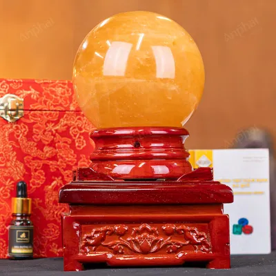 Quả Cầu Phong Thủy Canxit Vàng - 2,872kg - M29062872