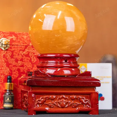 Quả Cầu Phong Thủy Canxit Vàng - 3,204kg - M29063204