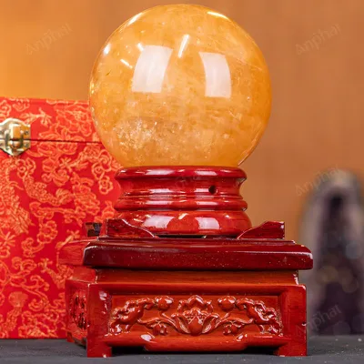 Quả Cầu Phong Thủy Canxit Vàng - 3,204kg - M29063204