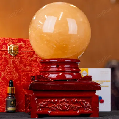 Quả Cầu Phong Thủy Canxit Vàng - 4,274kg - M29064274