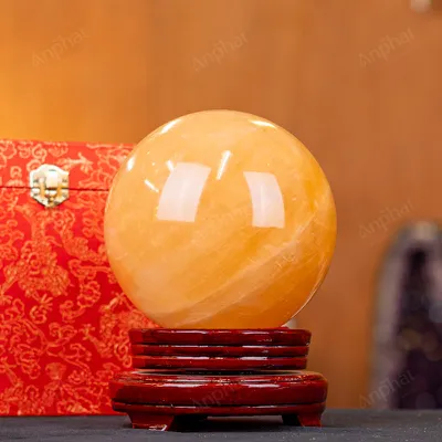 Quả Cầu Phong Thủy Canxit Vàng - 4,274kg - M29064274
