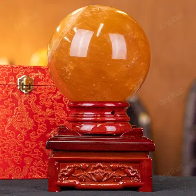 Quả Cầu Phong Thủy Canxit Vàng - 5,544kg - M29065544