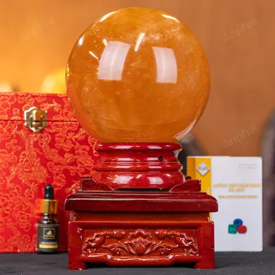 Quả Cầu Phong Thủy Canxit Vàng - 5,544kg - M29065544